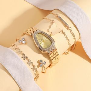 2026 Trending Elegant Women's Watch Roman Numeral Display Tempered Butterfly Element Shining Series Jewelry <b>Set</b> Perfect <b>Gift</b> <b>Set</b> - Product Image 2