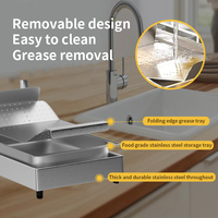 Wafflemei Lampe chauffante personnalisée pour aliments Chauffe-aliments pour frites Chauffe-aliments électrique en acier inoxydable 104-122 ° F Chauffe-aliments pour frites