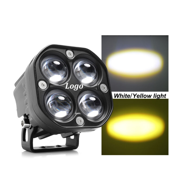 Wholesale Side Auxiliary Lights IP68 3inch 40W 12V 24V Led Offroad Dual Color Mini Driving Light for Motorcycle