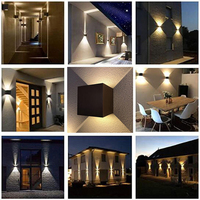 TSINYE Cube LED Applique Murale Carrée en Aluminium Appliques Réglable Étanche pour Galerie Luminaires Extérieurs Décoration