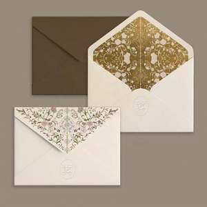Cartes d'invitation de mariage élégantes en carton de coton avec impression typographique et dorure à chaud, avec carte RSVP - Product Image 4