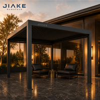 Pergola de luxe Jiake avec toit à lames motorisé et étanche pour villa, terrasse, patio, jardin, gazebo, pavillon, espace de vie extérieur