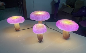 Mini Lámpara LED de Resina con Forma de Hongo y Planta Acuática, Impermeable y Resistente al Polvo, para Decoración de Plazas - Product Image 1