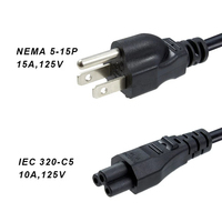Cordon d'alimentation secteur personnalisé 110v 3 broches avec prise NEMA 5-15P Extension standard américaine pour usage domestique extérieur pour ordinateur C13 C5 C14 C15 C19 C20