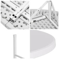 Table pliante portable pour 10 personnes, 135x74 cm, en plastique, pour l'extérieur, la cour, la ferme, la salle à manger, les hôtels, les écoles, les hôpitaux, le salon