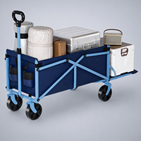 Chariot de camping pliable personnalisé 150L, capacité 150KG, robuste, en acier, avec roues pivotantes à 360° pour l'extérieur