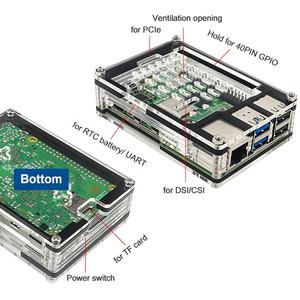Carcasa de protección de generación Raspberry <span class=keywords><strong>Pi</strong></span> 5, carcasa acrílica de 9 capas compatible con radiadores oficiales Active Cooler para Rpi 5 /5B - Product Image 3
