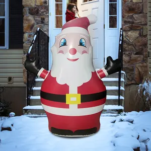 5 pies LED iluminado inflable Santa decoraciones al aire libre inflable Santa Claus al aire libre volar Santa para Navidad jardín Patio
