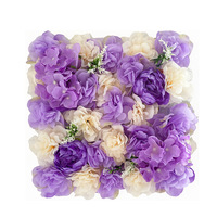 Panneau de fleurs artificielles en soie multicolores (roses, pivoines, hortensias) pour mariage, photos, fêtes, vitrine de magasin, décoration murale