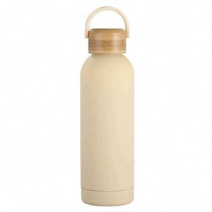 Stainless Steel Vacuum Tumbler With Wooden Lid And Handle Minimalist Design For Travel 24 Hour Insulation - Product Image 2