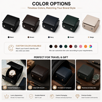 Étui de voyage de luxe pour montre avec logo personnalisé, boîte de rangement portable pour une seule montre, organisateur de montres en cuir PU, emballage cadeau