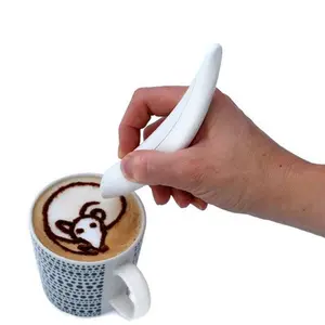 Caneta decorativa portátil para café, caneta de esculpir para bolo, cappuccino, temperos, caneta de arte com latte