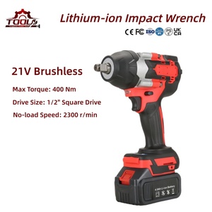Clé à chocs électrique sans fil rechargeable au lithium-ion portable 21V 1/2" avec moteur en cuivre sans balais à couple élevé 400Nm 1500mAh - Product Image 1