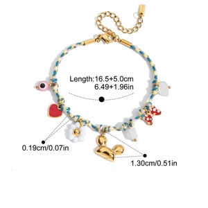 Donut Fruit Baked Bread Pulsera <span class=keywords><strong>de</strong></span> perlas <span class=keywords><strong>de</strong></span> acero inoxidable 18K <span class=keywords><strong>Oro</strong></span> genuino Lujo Estilo <span class=keywords><strong>de</strong></span> gama alta Accesorio <span class=keywords><strong>de</strong></span> joyería - Product Image 6