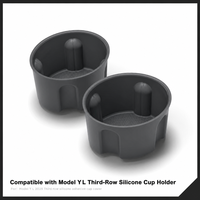 Compatible avec le porte-gobelets et l'espace de rangement à trois rangées en silicone pour Tesla Model YL 2025