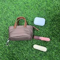 Mini sac fourre-tout gonflé matelassé porte-clés petit sac à main pour femmes mignon sac de maquillage porte-clés breloque accessoires pour sac à dos