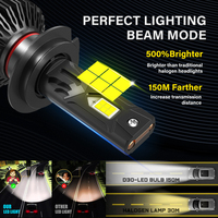 Nouveaux phares LED pour voiture RCJ Z120 120W 6000K 12V Ampoules H4 IP68 Étanche en aluminium Adaptation universelle 10925 Lumens