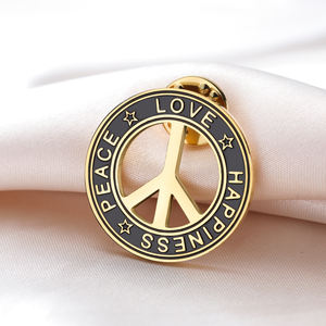 Broche symbole de l'amour et de la paix en acier inoxydable, épingle à revers pour femme et homme, accessoires de bijoux cadeau pour le pacifisme et la lutte contre la guerre - Product Image 2