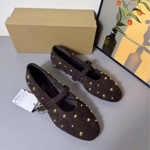 Zapatos <span class=keywords><strong>de</strong></span> Mujer Primavera 2025, Estilo <span class=keywords><strong>Ballet</strong></span>, Zapatos <span class=keywords><strong>de</strong></span> Descanso, Mary Jane, Zapatos Individuales, Compra Zapatos Casuales, Sin Cordones, Parte Superior <span class=keywords><strong>de</strong></span> Felpa, Planos - Product Image 1