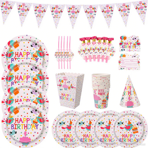 ชุดตกแต่งงานวันเกิด DAMAI ลายจุด จานกระดาษ ผ้าเช็ดปาก แก้วน้ำ ผ้าปูโต๊ะ ช้อนส้อม สำหรับเด็กหญิงและเด็กชาย - Product Image 2