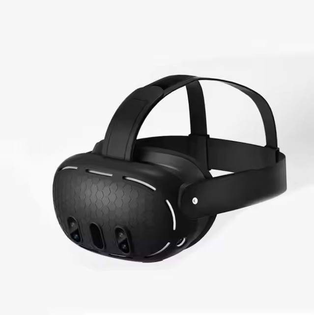 Integrated Adjustable Non-Pressure Silicone Face Headband for Meta Quest 3 VR Game Accessories Head Mounted