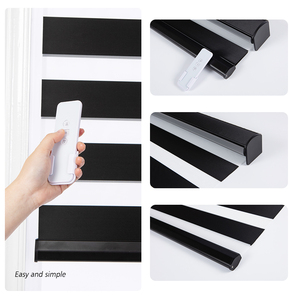 Customized Black Electric Automatic <strong>Roller</strong> Shades Dual Zebra <strong>Pattern</strong> Blackout <strong>Blinds</strong> for Hotels &amp; Office Windows Plain Technique - Product Image 5