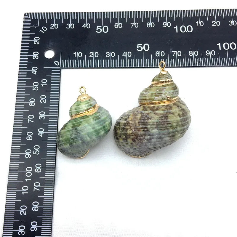 Кораллового цвета в виде ракушки кулон оптом Морская ракушка Улитка со спиралью с гальваническим покрытием цвет "золото" (18 K), ожерелье, подвеска, Пляж оболочки подвеска