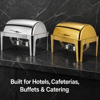 Luxuriöses Silbernes Chafing Dish Buffet-Set mit Wärmeerhaltung und Klappdeckel für Hotels & Restaurants
