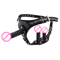 Culotte à trois têtes pour femmes, pour masturbation, usage lesbien, godemiché portable et jeu anal, jouet sexuel féminin pour femme