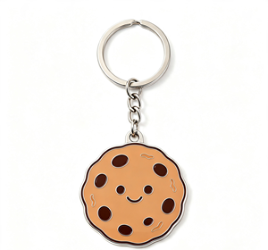 Custom Enamel Cookie Metal Keychain Zinc Alloy Irregular Pin Key <b>Ring</b> for Gift and Promotion - Product Image 3