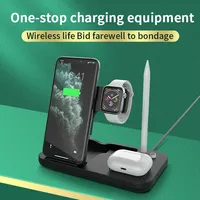 Nouveauté : Station de charge sans fil pliable 4-en-1 15W IQ à charge rapide pour téléphone portable, montre connectée, stylo et écouteurs, certifiée FCC/CE
