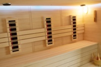 MEXDA Sauna sec en bois de cèdre rouge pour 6 à 8 personnes, sauna infrarouge lointain, sauna sec intérieur WS-1805