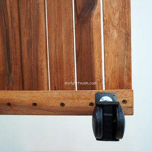 Support de marmite à rouler écologique et robuste en bois d'acacia avec roulettes verrouillables pour arrangement de plantes d'intérieur/extérieur pour la maison et le jardin - Product Image 1