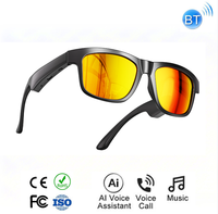Lunettes photochromiques Bluetooth UV400 légères noires intelligentes avec appels IA, musique et chargement Type-C