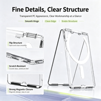 Portefeuille magnétique transparent haut de gamme avec support de téléphone amovible, accessoires de téléphone portable antichoc