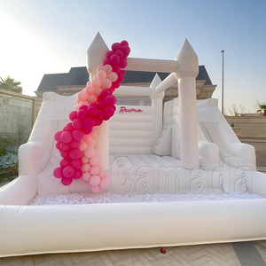 Castillo Inflable Comercial de PVC para Fiestas y Bodas al Aire Libre, Color Blanco, con Tobogán, Capacidad de 600 kg, en Venta - Product Image 3
