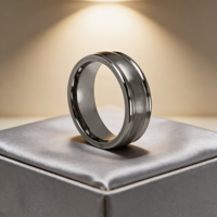 Cincin Tantalum Murni 8mm Abu-abu Klasik untuk Pria, Cincin Kawin Tizti Perhiasan Tantalum, Nyaman Dipakai, Cincin Kawin Tantalum Poles