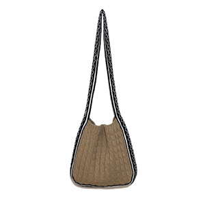 Nuova Borsa a Tracolla Casual alla Moda <span class=keywords><strong>2023</strong></span>, Grande Capacità, Fatta a Mano all'Uncinetto, Chiusura con Cerniera, in Poliestere e Pelle PU, Personalizzabile per Donne - Product Image 6