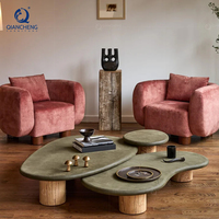 Ensemble de tables basses gigognes de forme irrégulière style Wabi-Sabi moderne, vente en gros, taille personnalisée, fabricant OEM ODM, mobilier de salon
