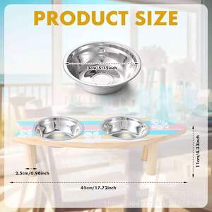 Wooden Surfboard Pet Feeding Stand Elevated Dual Bowl <b>Cat</b> Dog <b>Feeder</b> Oval Shape - Product Image 5