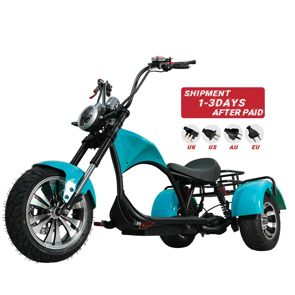 2023 Hezzo 60V4000Wデュアルモーター40AHリチウム3輪CityCoco Trike60Km/h12 "ファットタイヤロングレンジココシティ電動スクーター