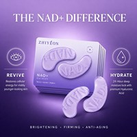 Patchs rafraîchissants pour les yeux, anti-poches et cernes, à la caféine, niacinamide, NAD+, collagène et peptides, marque privée, véganes