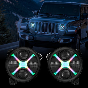 Faro LED Rotondo da 9 Pollici con Cambio Colore RGB X DRL, Doppio Proiettore 6000K, Fascio Alto/Basso per 4x4 SUV Pickup - Product Image 1