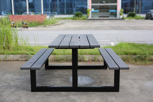 Đồ Nội Thất Ngoài Trời Thương Mại 6 Chân Bằng Gỗ Dã Ngoại Bàn Ăn Đồ Nội Thất Sân Vườn Đặt Bên Ngoài Patio Bàn Cà Phê Với Băng Ghế Dự Bị - Product Image 4