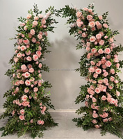 OEM Nouvelle Arrivée Arche de Fleurs Artificielles en Corne de Verdure Arche de Rose Blanche pour Mariage Anniversaire Décoration de Mariage