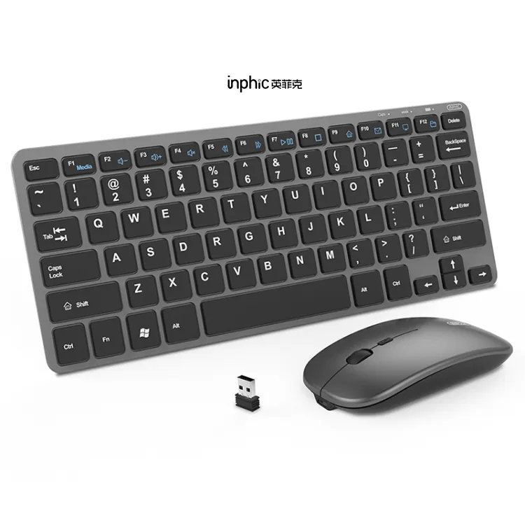 Most Welcomed Top Quality Inphic Silent 400mah Battery Capacity Wireless V780 Keyboard and Mouse 2.4G Set