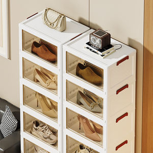 פלסטיק שקוף מתקפל בגודל יחיד ומזוגי נעליים לסלון סלון ומארגנים - Product Image 6