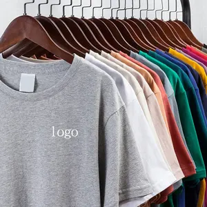 High Quality Low Oem Moq 240gsm 100% Cotton TShirt Custom Brand Blank Plain Plus Size Men's T Shirts