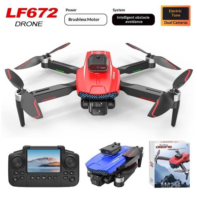 LF672 4KM Plastic Drone with Screen Controller Optical Flow Positioning Brushless Motor Quadcopter Toy for Kids