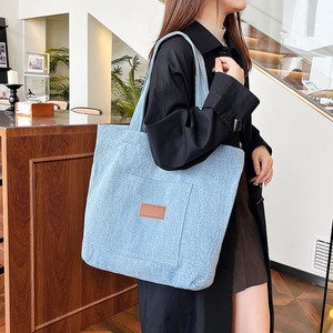 Qetesh Canvas Tote Túi Thời Trang Denim Nhà Máy Bán Buôn Của Phụ Nữ Duy Nhất Vai Túi Cho Các Trường Học Và Làm Việc - Product Image 3
